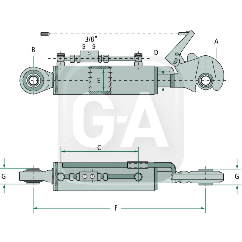 Barre poussee tracteur hydraulique
